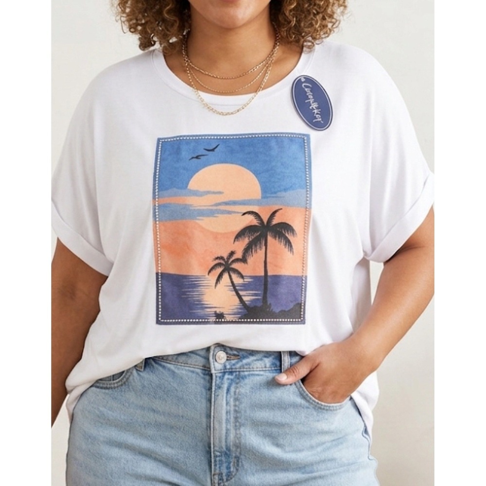 Casey Key‎ brand women's oversized graphic t-shirt Size 3X